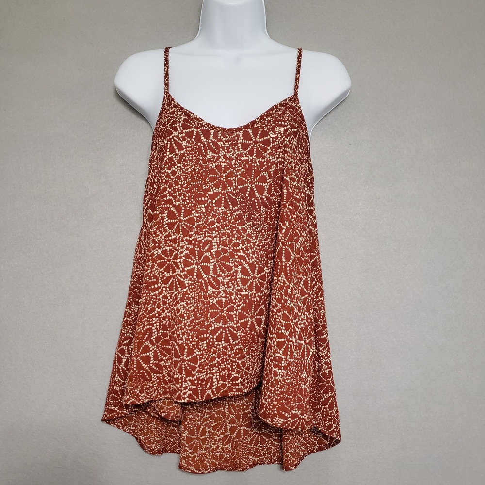 Sienna Sky Medium Cami Tank Top Rust Orange High Low Festival Boho Ethereal